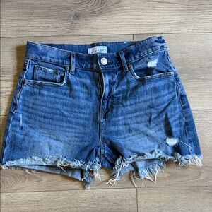 LOFT Distressed Denim Cutoff Shorts - Blue Wash